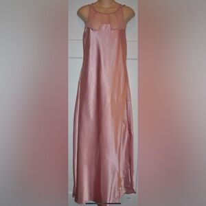 VICTORIA'S SECRET Vintage Maxi Strappy Pink Nightgown L Gold Label